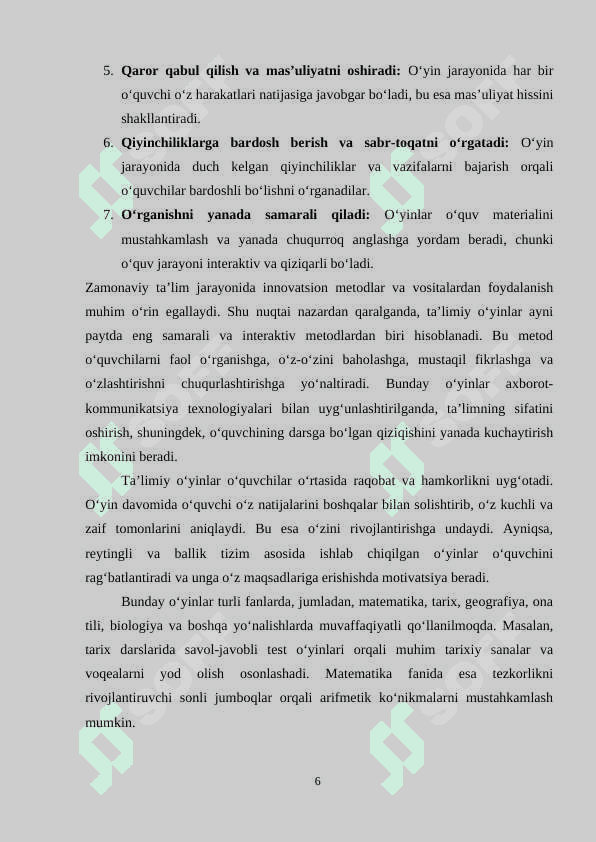 “Ta’lim” sohasida davlat interaktiv xizmatlarini loyihalashtirish individual loyiha 6