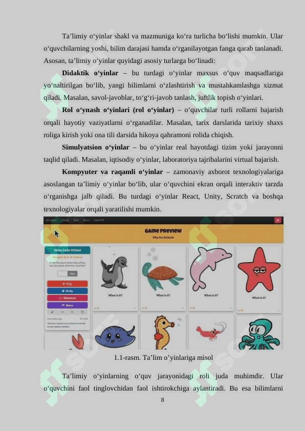 “Ta’lim” sohasida davlat interaktiv xizmatlarini loyihalashtirish individual loyiha 8
