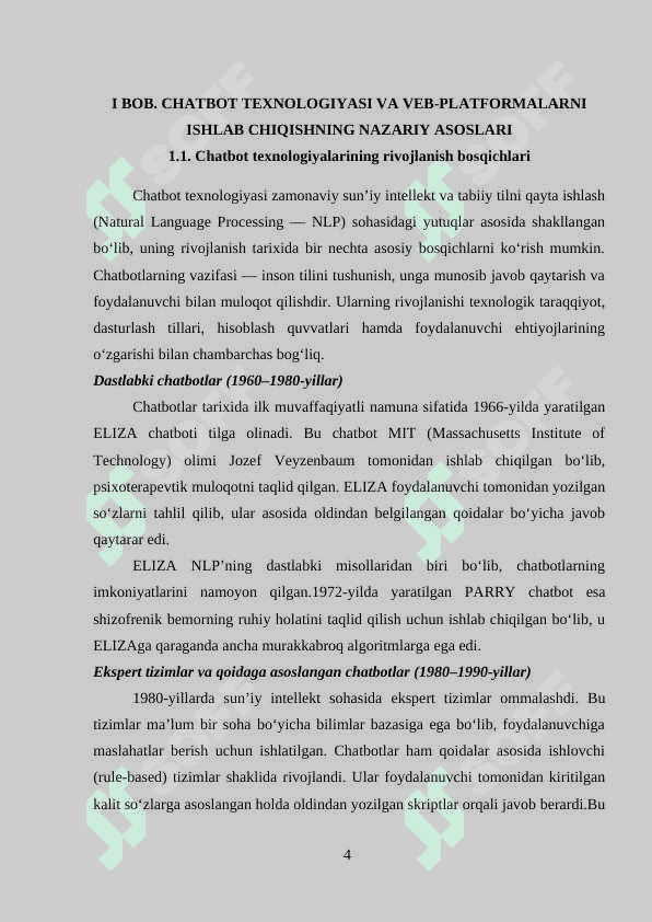 Chatbot integratsiyalangan vebplatforma yaratish individual loyiha 4