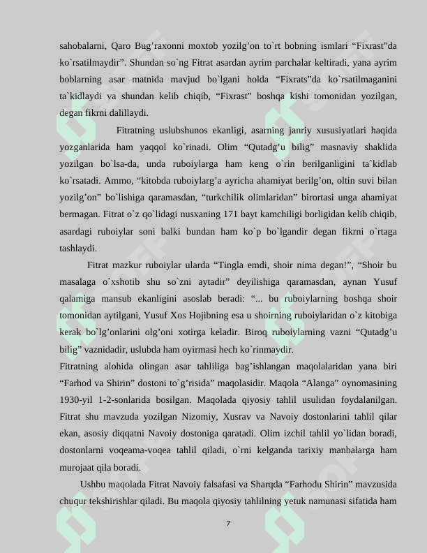 Fitrat she’riyatida vatan mavzusi 7