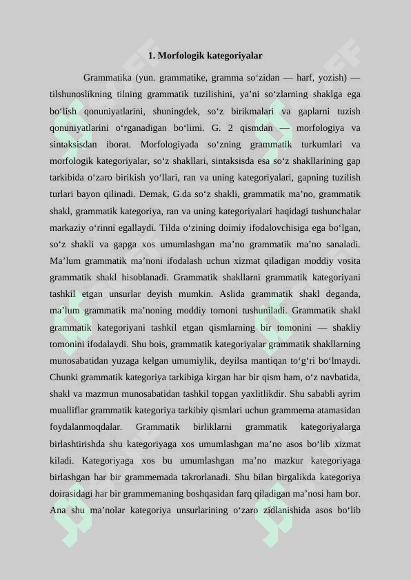 Hozirgi o’zbek adabiy tilining morfologik tarkibi 3