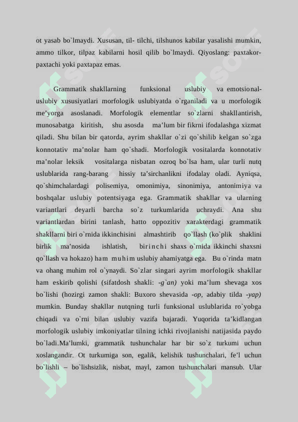 Hozirgi o’zbek adabiy tilining morfologik tarkibi 8