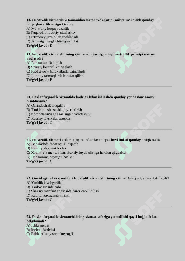 AGROS TEST SAVOLLARI 4