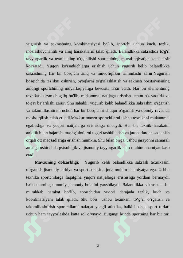 Yugurib kelib balandlikka sakrash texnikasini o’rganish 3