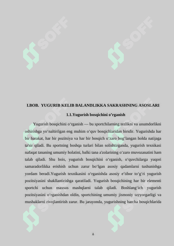 Yugurib kelib balandlikka sakrash texnikasini o’rganish 6