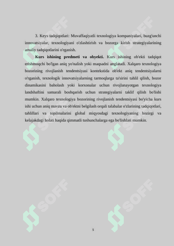 Xalqaro texnologiya bozorining rivojlanish tendensiyasi 5