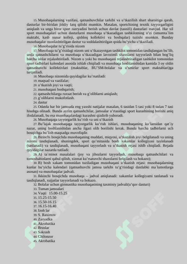 GIMNASTIKA MUSOBOQALARI TASHKIL QILISH 3