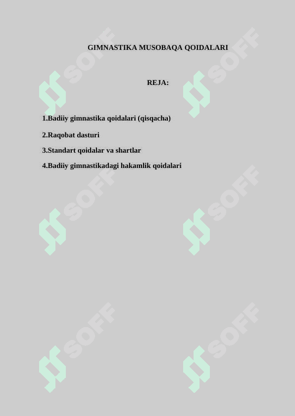 GIMNASTIKA MUSOBAQA QOIDALARI 2