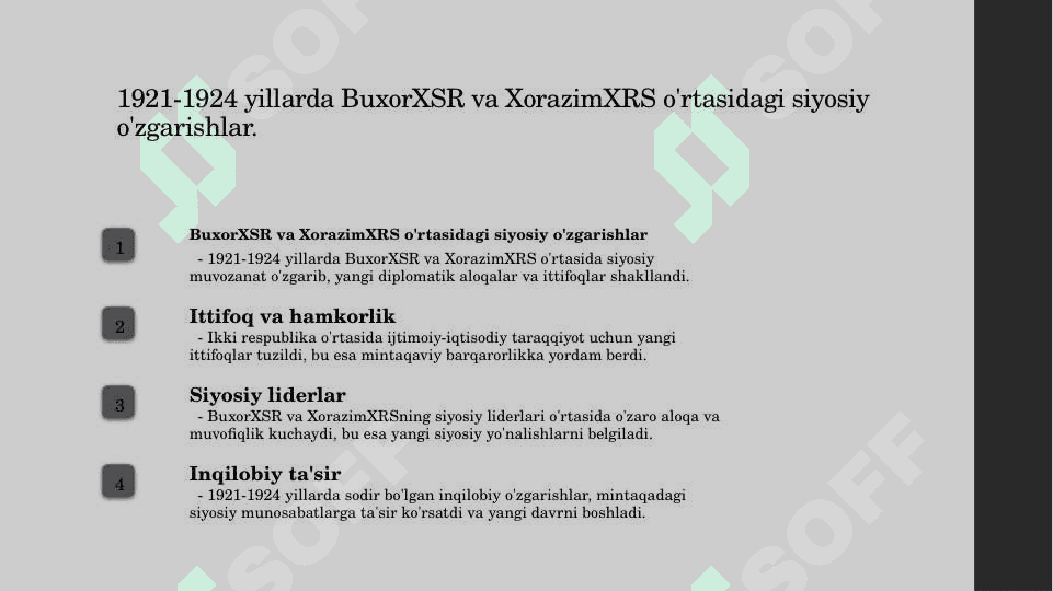BuxorXSR VA Xorazm XRS o'rtasidagi siyosiy munosabatlar 1921 1924 6