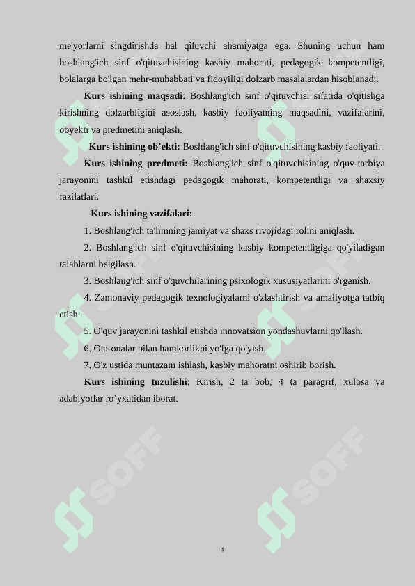 Boshlang’ich sinf o’qituvchisi sifatida o’qitishga kirish 4