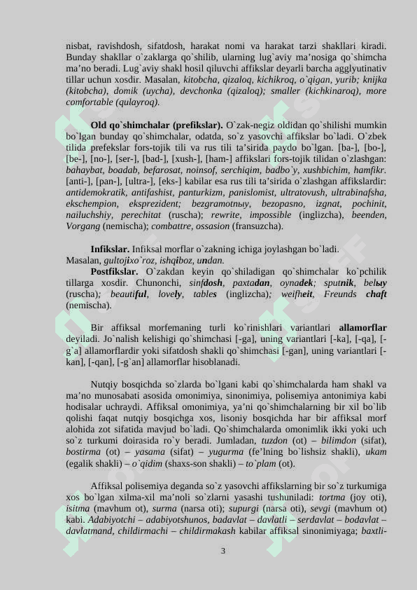Morfema – fonema va leksema o‘rtasidagi munosabat 3