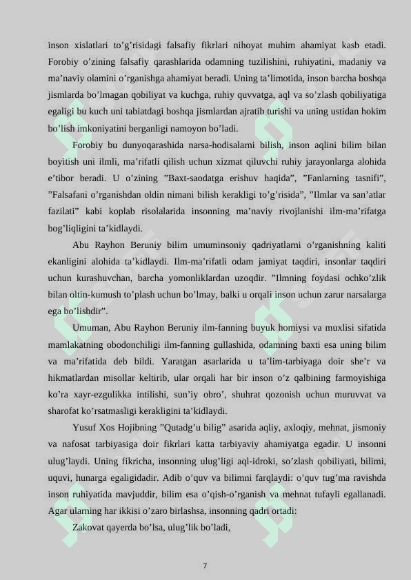 Yuksak ma'naviyatli yoshlarni tarbiyalashda o'rta osiyo allomalarining ilmiy me’rosining  o’rni. 7