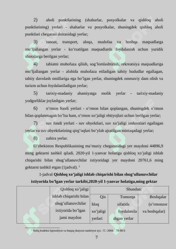 Yer ijarasi va yerdan samrali foydalanish yo'llari 7