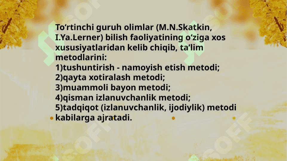 Mavzu:Ona tilini oʻqitish metodikasining tasnifi 6