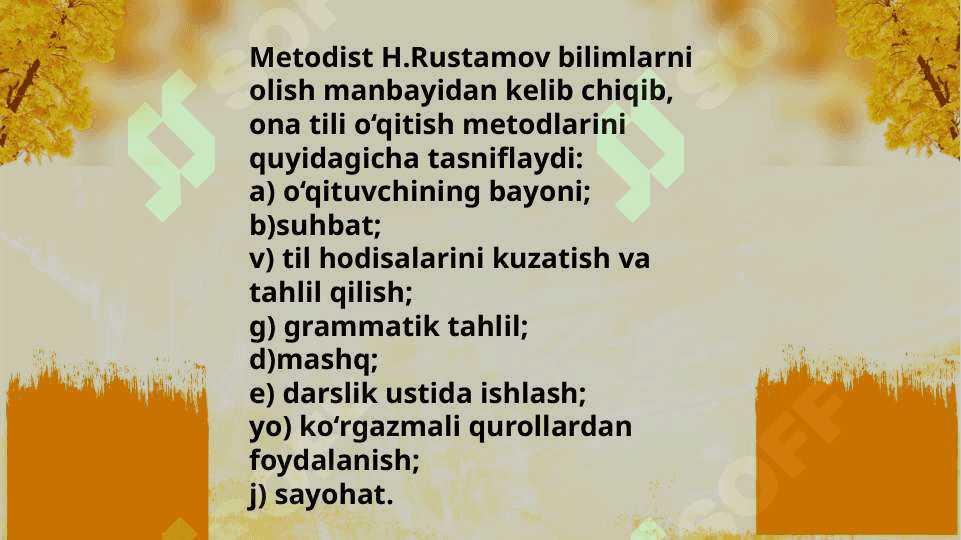 Mavzu:Ona tilini oʻqitish metodikasining tasnifi 8
