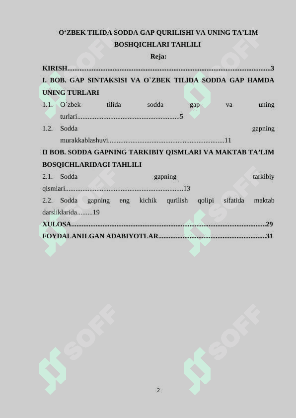 O‘ZBEK TILIDA SODDA GAP QURILISHI VA UNING TA’LIM BOSHQICHLARI TAHLILI 2