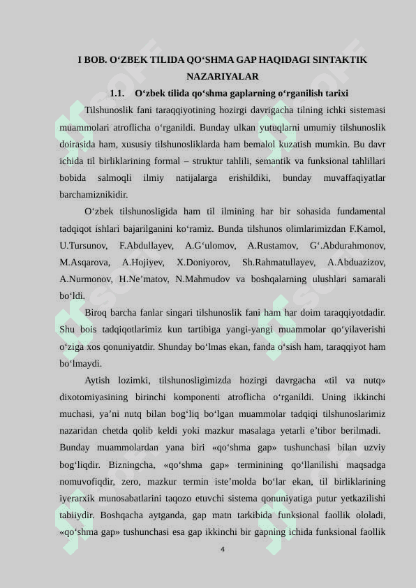 O‘ZBEK TILSHUNOSLIGIDA QO‘SHMA GAPLAR TALQINI 4
