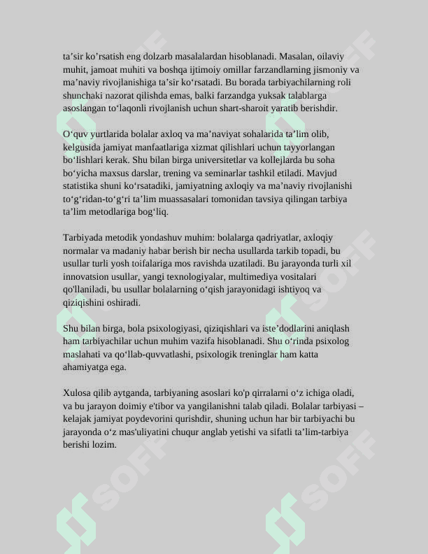 MAKTABGACHA TALIM TASHKILOTNING USLUBCHI VA TARBIYACHSINING KASBIY VAZIFALARI 6