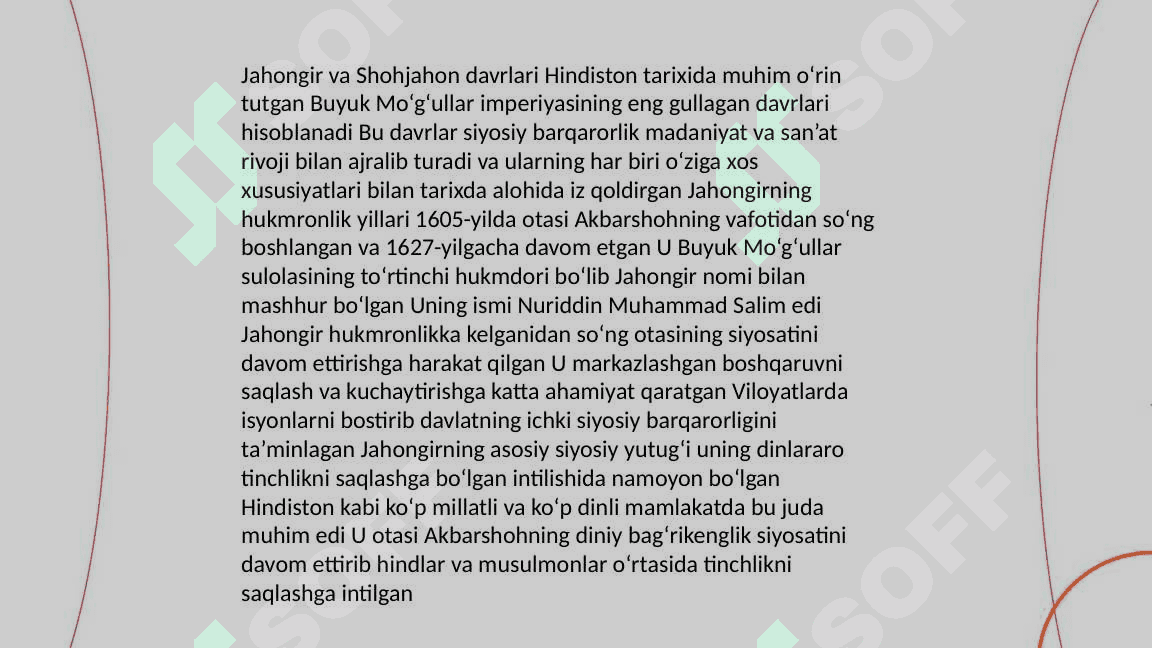 XVI-XVII asrlar Hindiston Boburiylar imperiyasining kengayishi 4