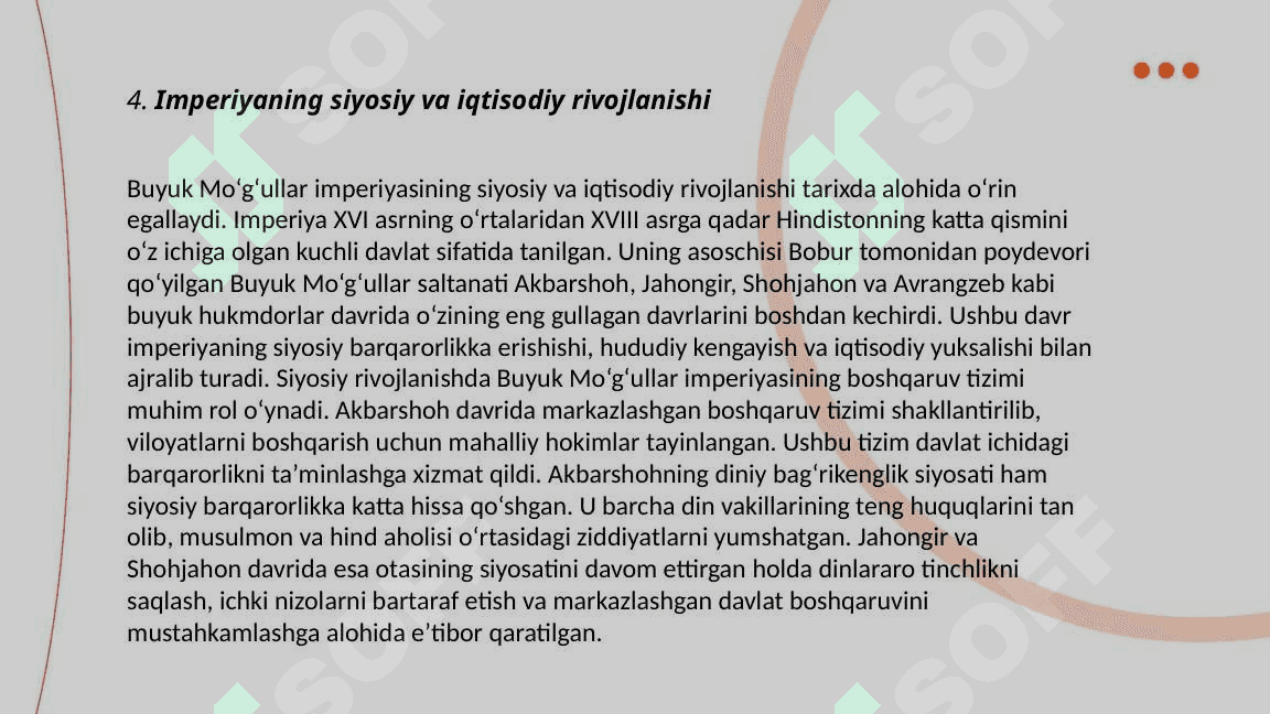 XVI-XVII asrlar Hindiston Boburiylar imperiyasining kengayishi 6