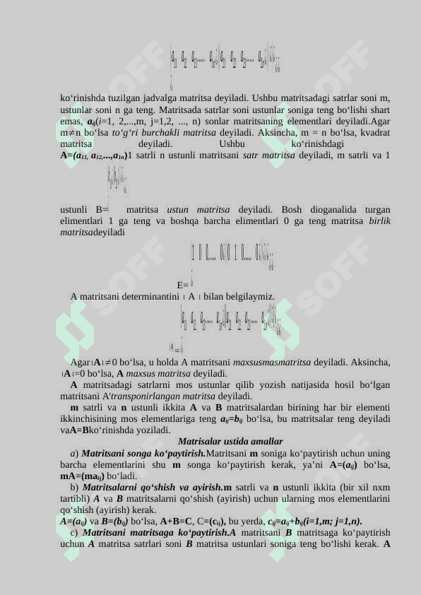 Determinantlarni hisoblash qoidalari. 3
