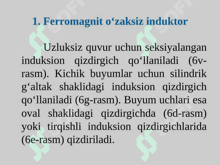 FERROMAGNIT O‘ZAKSIZ INDUKSION QURILMALARI 8