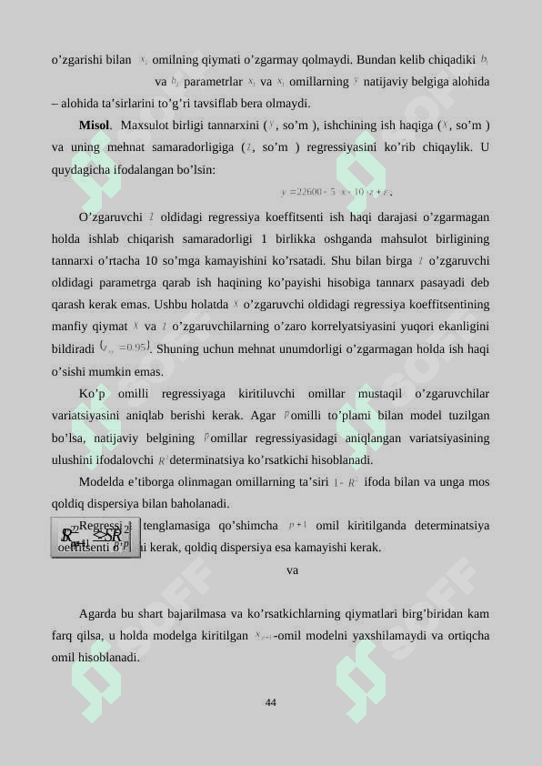 KO’P OMILLI EKONOMETRIK TAHLIL 4