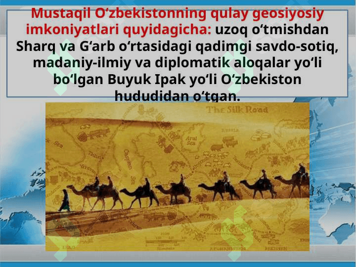 O'ZBEKISTON RESPUBLIKASINING TASHQI SIYOSATINI AMALGA OSHIRISH TIZIMINING SHAKALLANISH 3