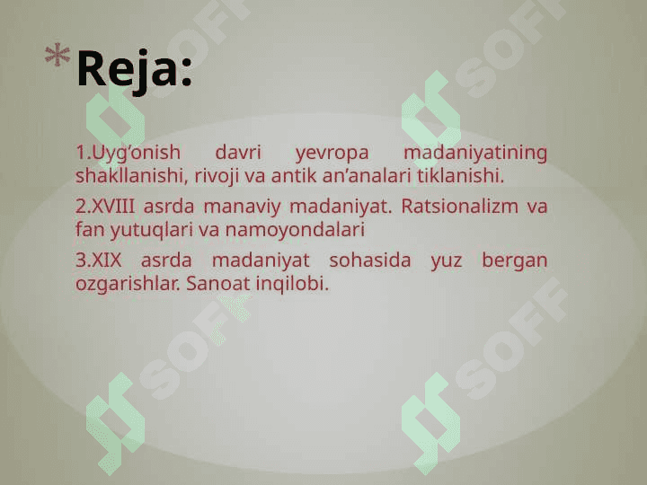 YEVROPADA UYG'ONISH VA UNING NAMOYONDALARINI O'RGANISH 2