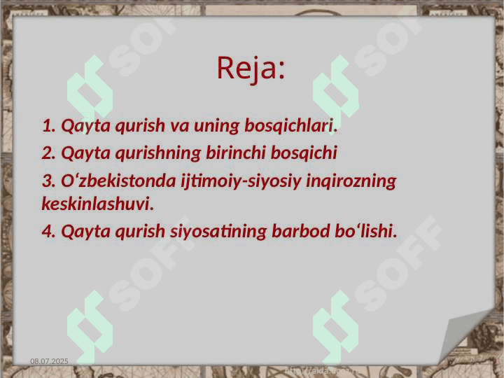 QAYTA QURISH VA UNING NATIJALARI 2