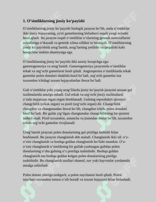 OʻSIMLIKLARNING KOʻPAYISHI,GAMETOFIT VA SPORAFIT NASILLAR 3