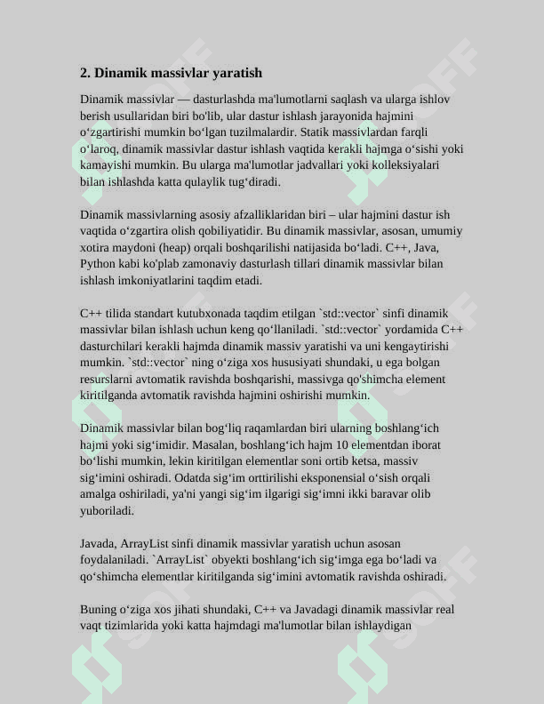 DINAMIK MASSIVLA VA KOʻRSATKICHLAR 5