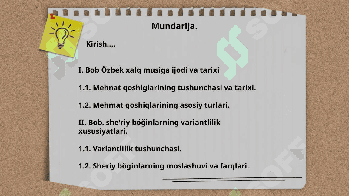 O'zbek xalq musiqa ijodi mehnat qo'shiqlarining ohang va she'riy bo'ginlar tuzilmasi variantliligi invariantliligi 2
