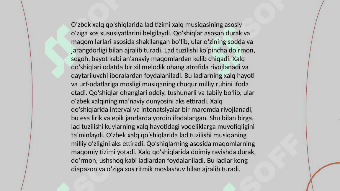 O'zbek xalq qo'shiqlarining lad tuzilishi variantliligi invariantliligi 3