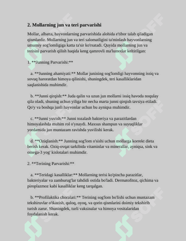 CHORVA MOLLARINING SHAXSIY VA MEHNAT GIGIYENASI 5