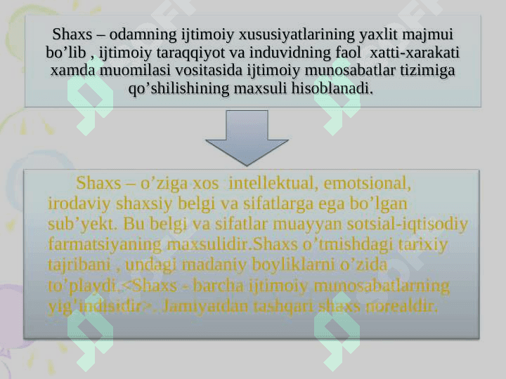SHAXS BORASIDAGI NAZARIYALAR 8