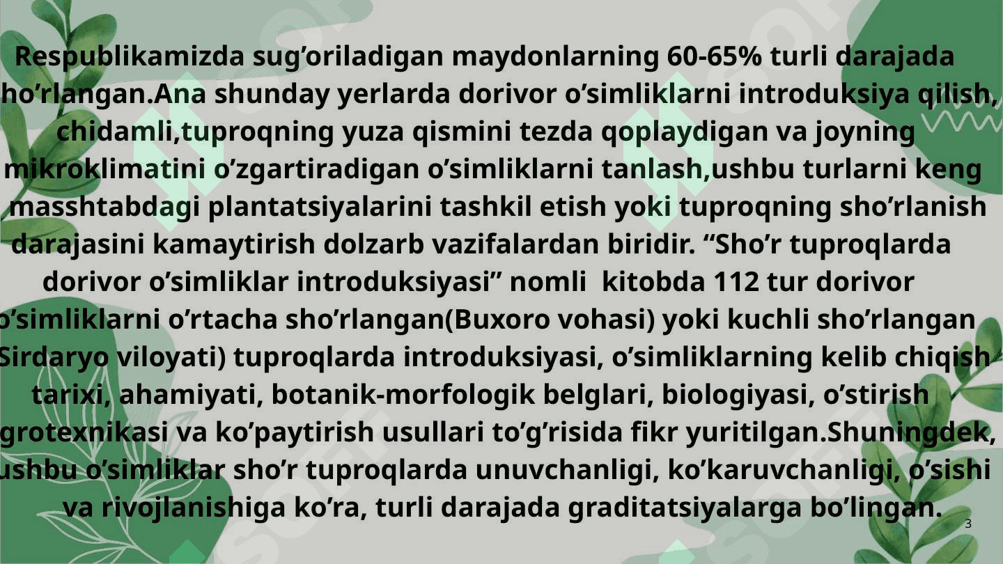 Sho’rlangan yerlarda uchraydigan dorivor o’simliklar 3