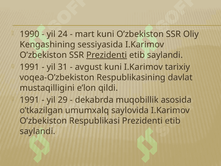 : ISLOM KARIMOV-O'ZBEKISTON RESPUBLIKASI PREZIDENTI 4