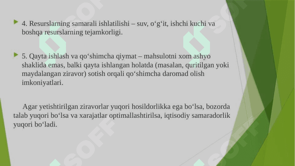 Xushbo’y va ziravor o’simliklarni yetishtirishda iqtisodiy samaradorlik 6