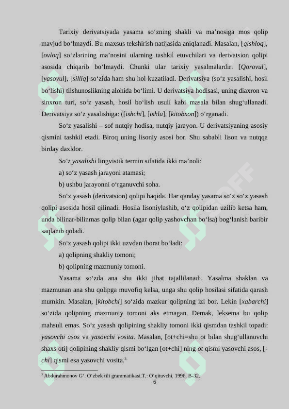 Tarixiy va sinxron derivatsiya 6