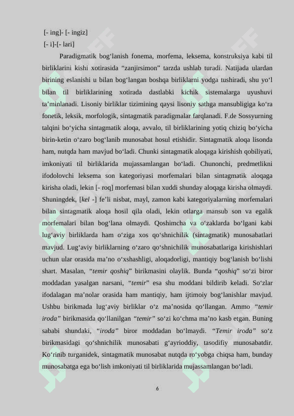 Til birliklari orasidagi sintagmatik va paradigmatik munosabatlar 6