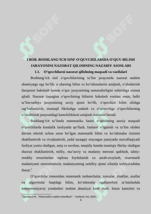 1-sinfda matematikadan o‘quvchilarni o‘quv bilish jarayonini nazorat qilish metodikasi 6