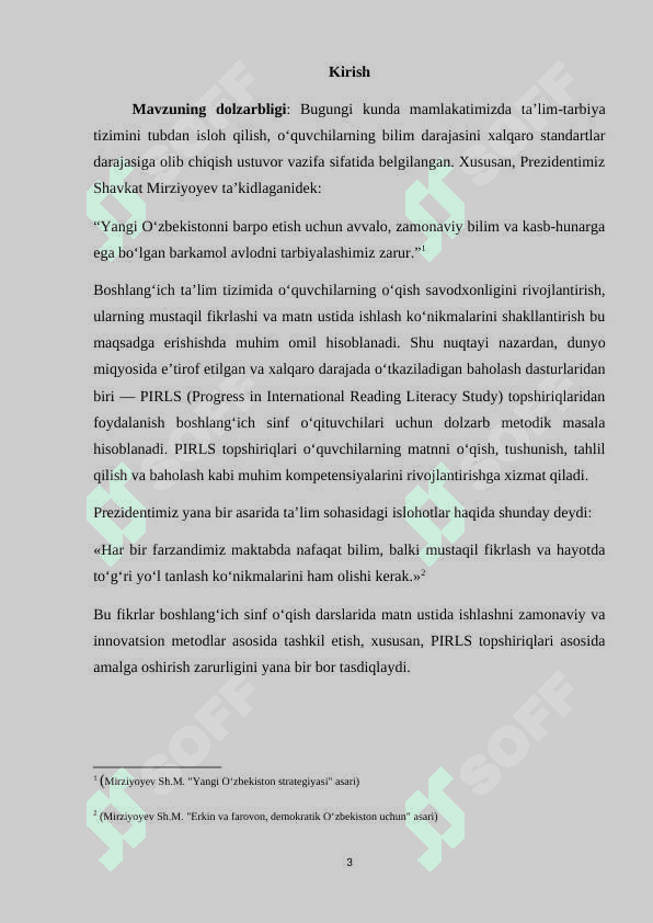 O‘qish savodxonligi darslarida matn ustida ishlashda PIRLS topshiriqlaridan foydalanish 3