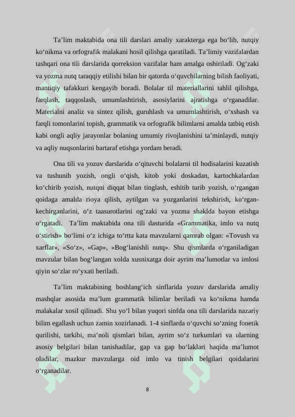 Boshlang‘ich sinf grammatika va imlo darslarida qiziqarli o‘yinlardan foydalanish 8