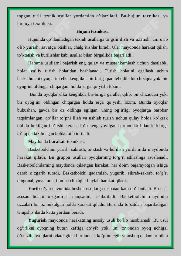 BASKETBOL  O’YINI  TARIXI   VA UNI  RIVOJLANTIRISH BOSQICHLARI 8