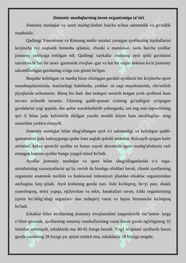 Jismoniy mashqlarning inson tanasiga tasiri 2