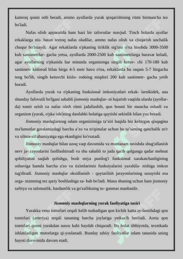 Jismoniy mashqlarning inson tanasiga tasiri 4