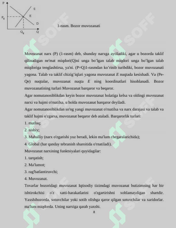 BOZOR MUVOZANATI VA UNING TURLARI 8
