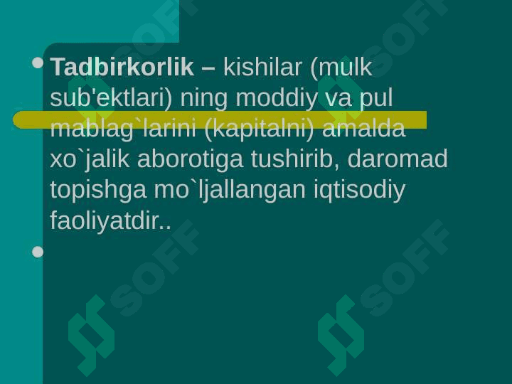 KORXONA FOYDASINING TAQSIMLANISHI VA ISHLATILISHI 6