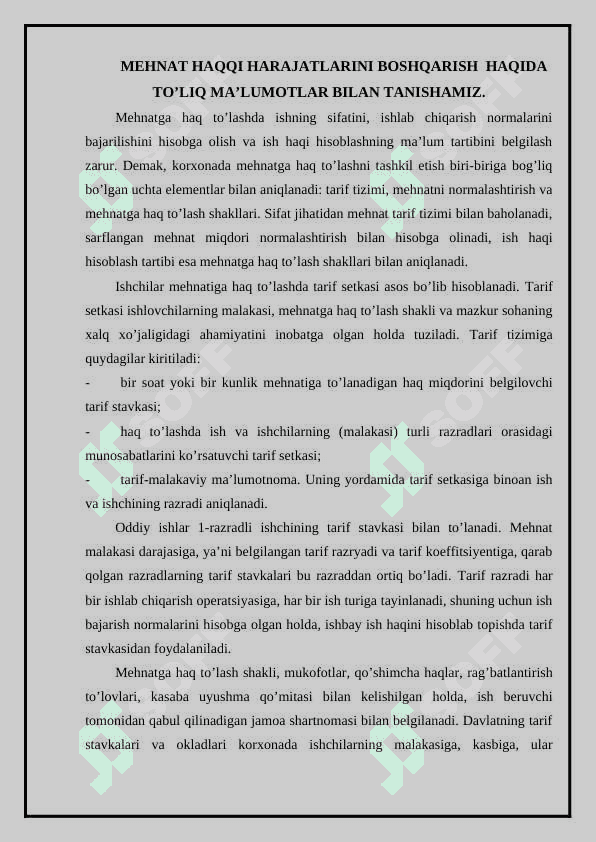 MEHNAT HAQQI HARAJATLARINI BOSHQARISH 2